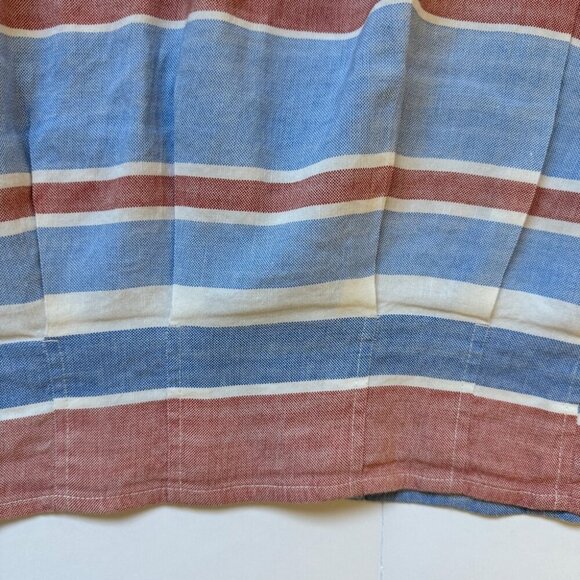 Zara Blouse Striped Linen Blend Button Up Cropped Short Sleeve Collared Sz S - Picture 14 of 14